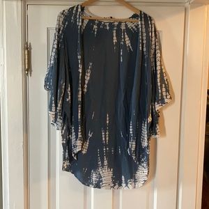 Mauve blue tie dye top